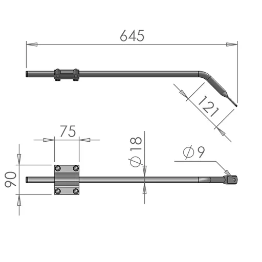 MIRROR ARM Mirror Arms 18mm