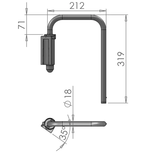 Mirror Arms 18mm RHD/LHD Both Sides 18mm Ø  Man NonHTD