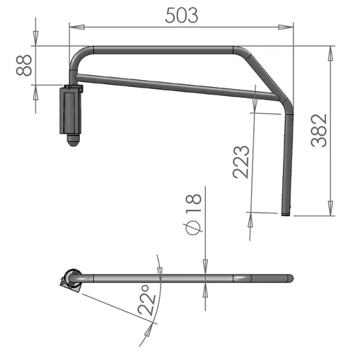 Mirror Arms 18mm RHD/LHD Both Sides 18mm Ø  Man NonHTD