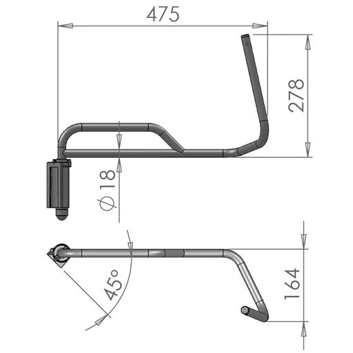 Mirror Arms 18mm RHD/LHD Both Sides 18mm Ø  Man NonHTD