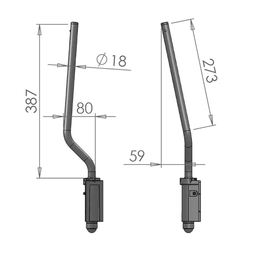 Mirror Arms 18mm RHD/LHD Both Sides 18mm Ø  Man NonHTD