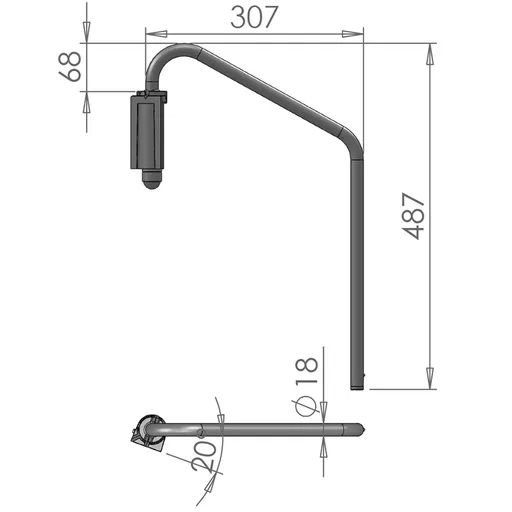 Mirror Arms 18mm RHD/LHD Both Sides 18mm Ø  Man NonHTD