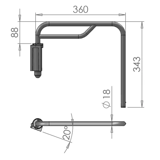 Mirror Arms 18mm RHD/LHD Both Sides 18mm Ø  Man NonHTD