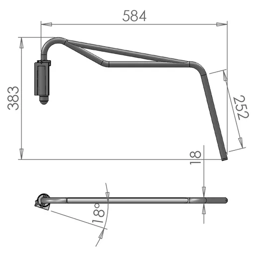 Mirror Arms 18mm RHD/LHD Both Sides 18mm Ø  Man NonHTD