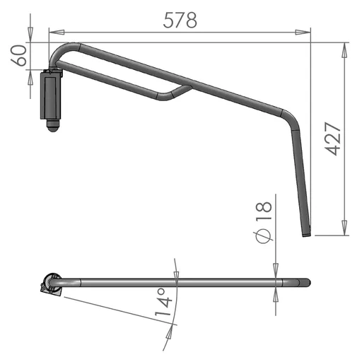 Mirror Arms 18mm RHD/LHD Both Sides 18mm Ø  Man NonHTD