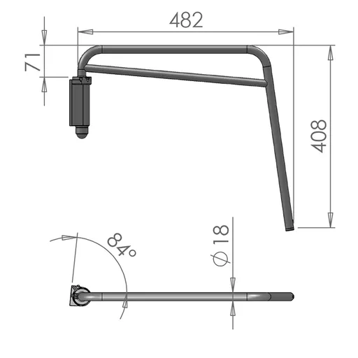 Mirror Arms 18mm RHD/LHD Both Sides 18mm Ø  Man NonHTD