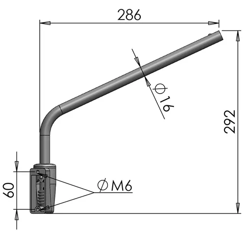 Mirror Arms 16mm RHD/LHD Both Sides 16mm Ø  Man NonHTD