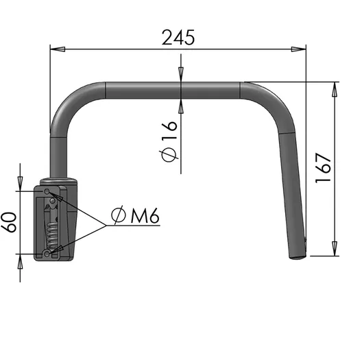 Mirror Arms 16mm RHD/LHD Both Sides 16mm Ø  Man NonHTD