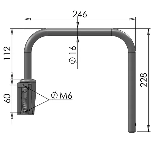 Mirror Arms 16mm RHD/LHD Both Sides 16mm Ø  Man NonHTD