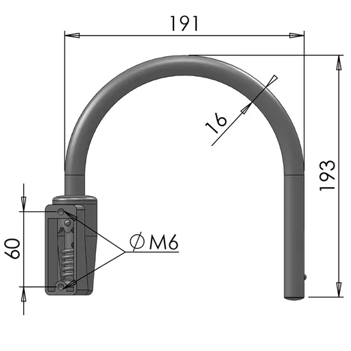 Mirror Arms 16mm RHD/LHD Both Sides 16mm Ø  Man NonHTD