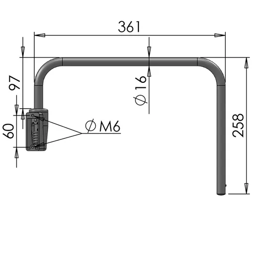 Mirror Arms 16mm RHD/LHD Both Sides 16mm Ø  Man NonHTD