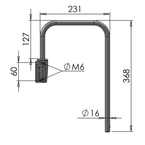 Mirror Arms 16mm RHD/LHD Both Sides 16mm Ø  Man NonHTD