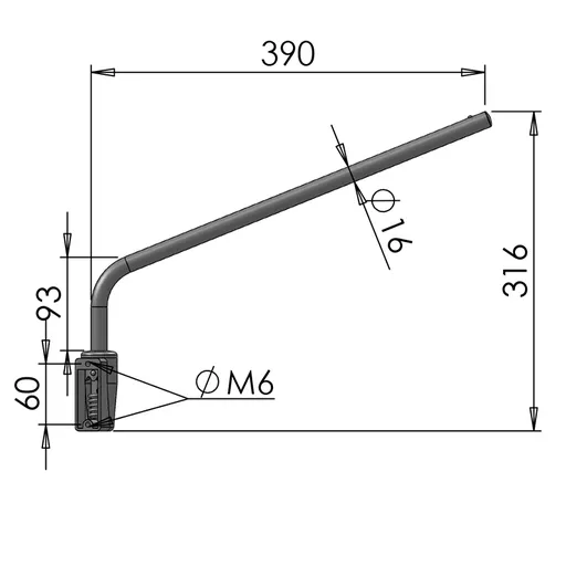 Mirror Arms 16mm RHD/LHD Both Sides 16mm Ø  Man NonHTD