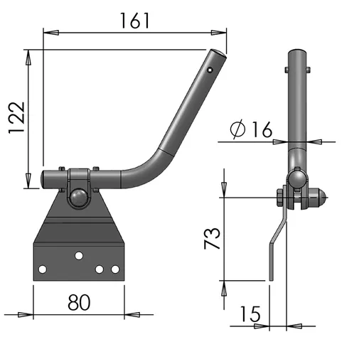 Mirror Arms 16mm RHD/LHD Both Sides 16mm Ø  Man NonHTD