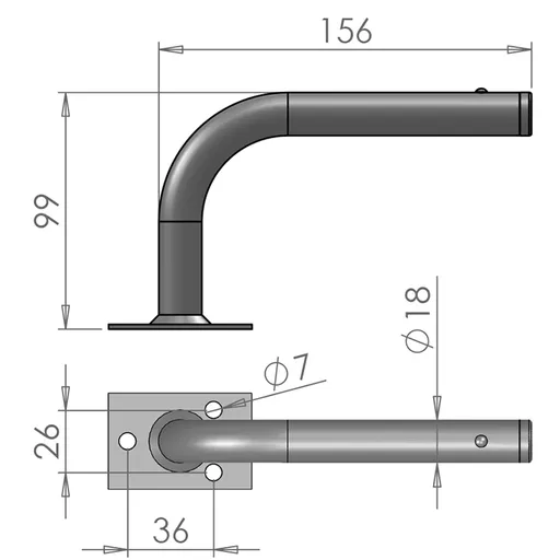 Mirror Arms 18mm RHD/LHD Both Sides 16mm Ø  Man NonHTD