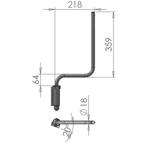 Mirror Arms 18mm RHD/LHD Both Sides 18mm Ø  Man NonHTD