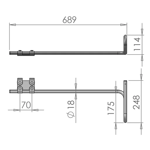 Mirror Arms 18mm RHD/LHD Both Sides 18mm Ø  Man NonHTD