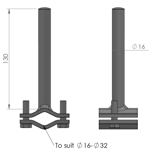 Mirror Arms 16mm RHD/LHD Both Sides 16mm Ø  Man NonHTD