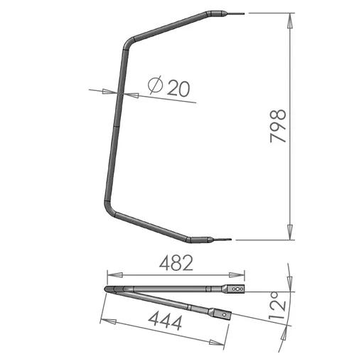 Iveco Eurocargo Mirror Arms Miscellaneous RHD/LHD Both Sides 20mm Ø  Man NonHTD