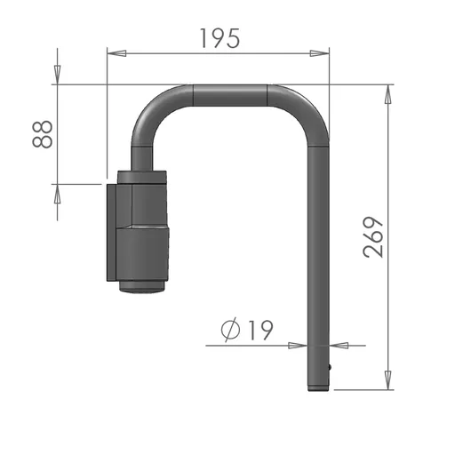 Mirror Arms 19mm RHD/LHD Both Sides 19mm Ø  Man NonHTD