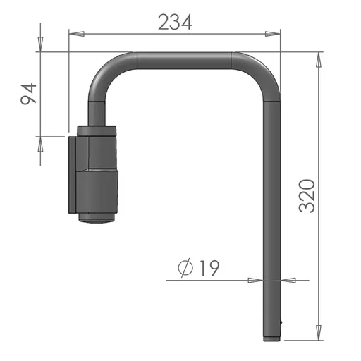 Mirror Arms 19mm RHD/LHD Both Sides 19mm Ø  Man NonHTD