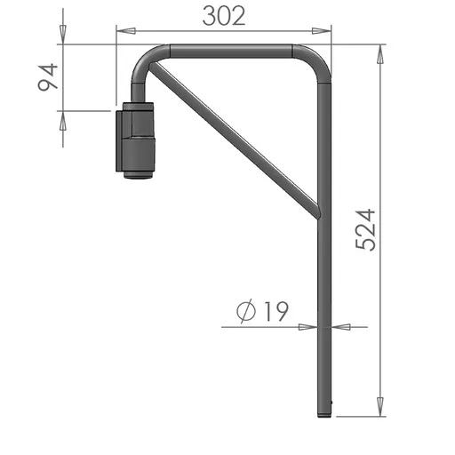 Mirror Arms 19mm RHD/LHD Both Sides 19mm Ø  Man NonHTD