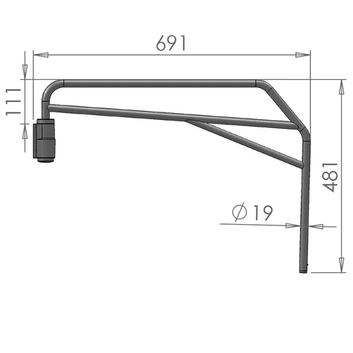 Mirror Arms 19mm RHD/LHD Both Sides 19mm Ø  Man NonHTD