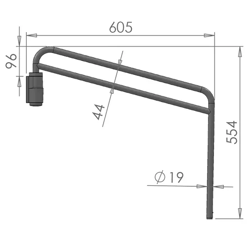 Mirror Arms 19mm RHD/LHD Both Sides 19mm Ø  Man NonHTD