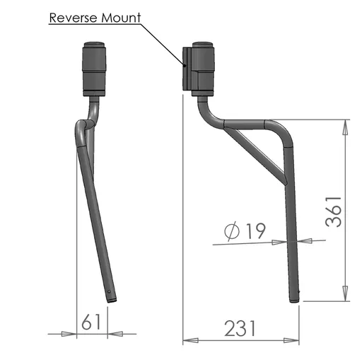 Mirror Arms 19mm RHD/LHD Both Sides 19mm Ø  Man NonHTD