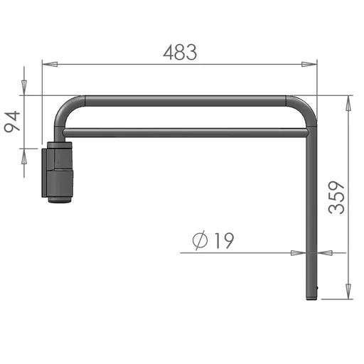 Mirror Arms 19mm RHD/LHD Both Sides 19mm Ø  Man NonHTD