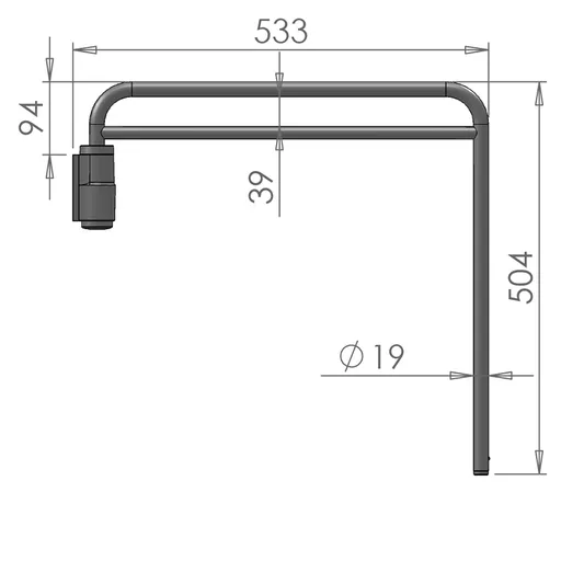 Mirror Arms 19mm RHD/LHD Both Sides 19mm Ø  Man NonHTD