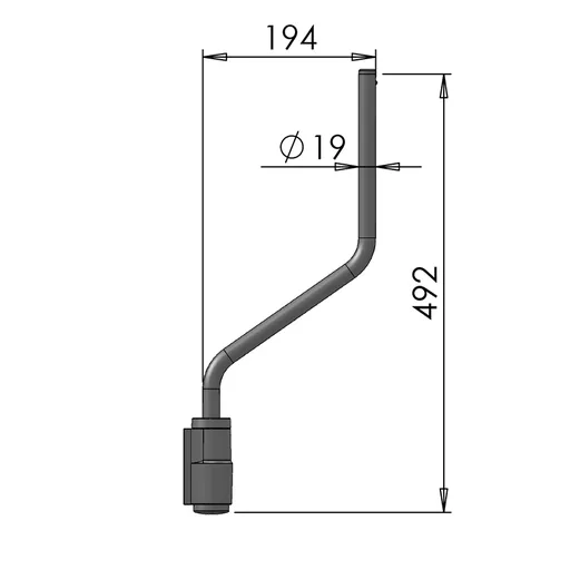 Mirror Arms 19mm RHD/LHD Both Sides 19mm Ø  Man NonHTD