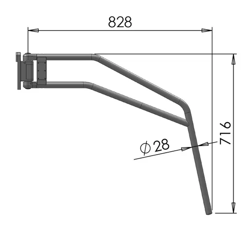 Mirror Arms 28mm RHD/LHD Both Sides 28mm Ø  Man NonHTD