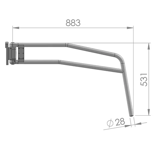 Mirror Arms 28mm RHD/LHD Both Sides 28mm Ø  Man NonHTD